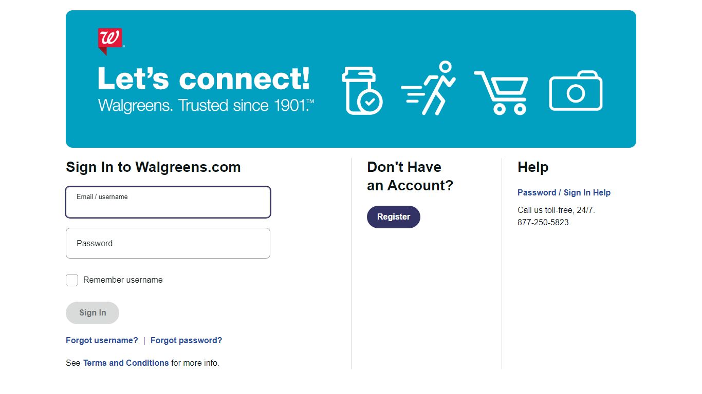 Sign In or Register to Get Started Using Walgreens.com